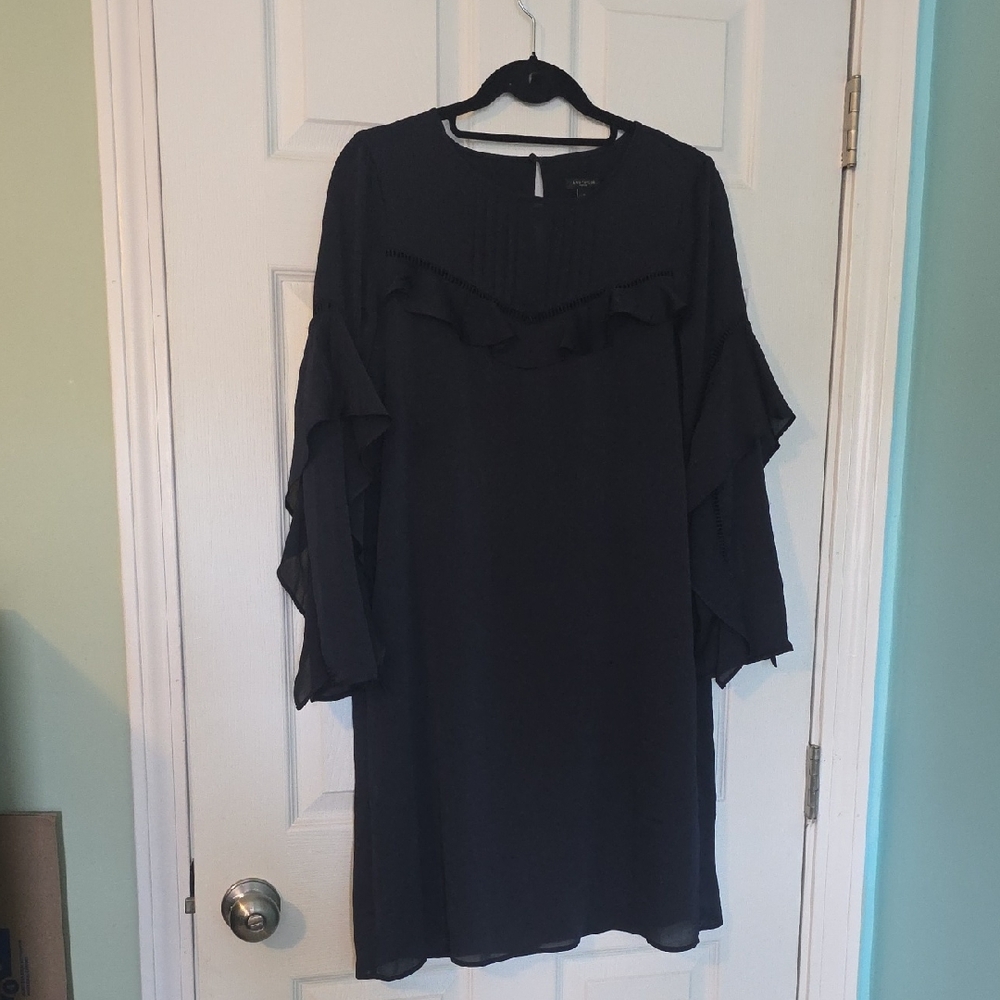 Ann Taylor Elegant Black Long Sleeve Dress